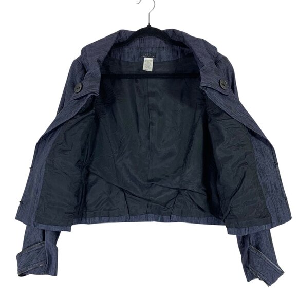 Retro style denim jacket 50"s style funnel collar col navy size 40(10) - Picture 10 of 11